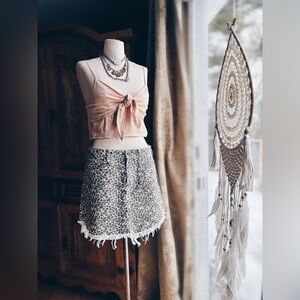 Aerie Knotted Tie Front Bandeau Top Peachy Tan Nude NWT L